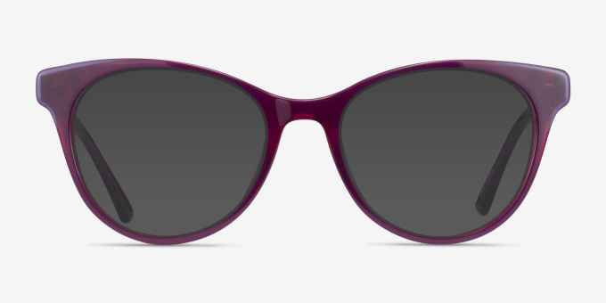 Cloris Purple Red AcetateEyeglass Frames from EyeBuyDirect, with Tinted Lenses