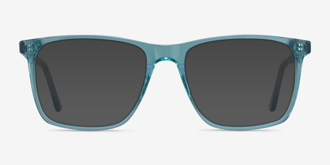 Francisco Clear Blue AcetateEyeglass Frames from EyeBuyDirect, with Tinted Lenses