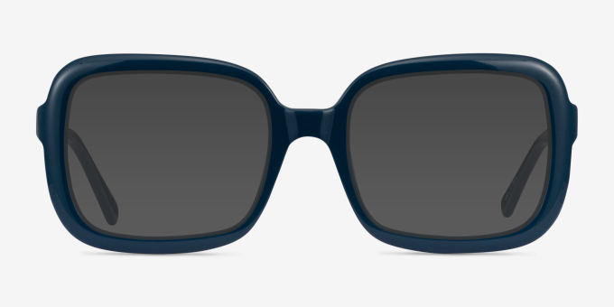 Provence Dark Blue AcetateEyeglass Frames from EyeBuyDirect, with Tinted Lenses