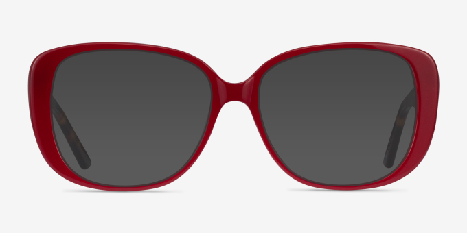 Mileva Burgundy Tortoise AcetateEyeglass Frames from EyeBuyDirect, with Tinted Lenses