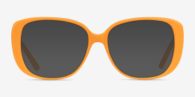 Mileva Orange Acétate Montures de lunettes de vue d'EyeBuyDirect, with Tinted Lenses