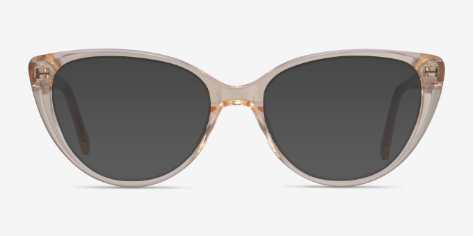Cali Clear Yellow AcetateEyeglass Frames from EyeBuyDirect, with Tinted Lenses