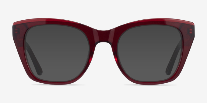 Cassie Burgundy AcetateEyeglass Frames from EyeBuyDirect, with Tinted Lenses