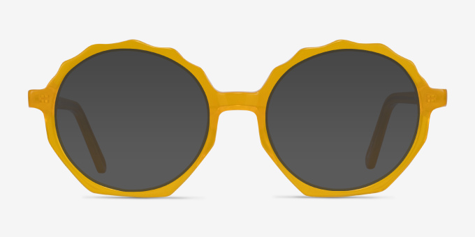 Anemone Clear Yellow AcétateMontures de lunettes de vue d'EyeBuyDirect, Avec des Verres Teintés