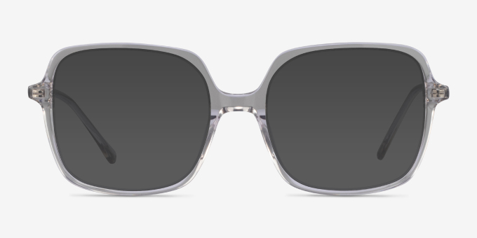 Domingo Clear Gray AcetateEyeglass Frames from EyeBuyDirect, with Tinted Lenses