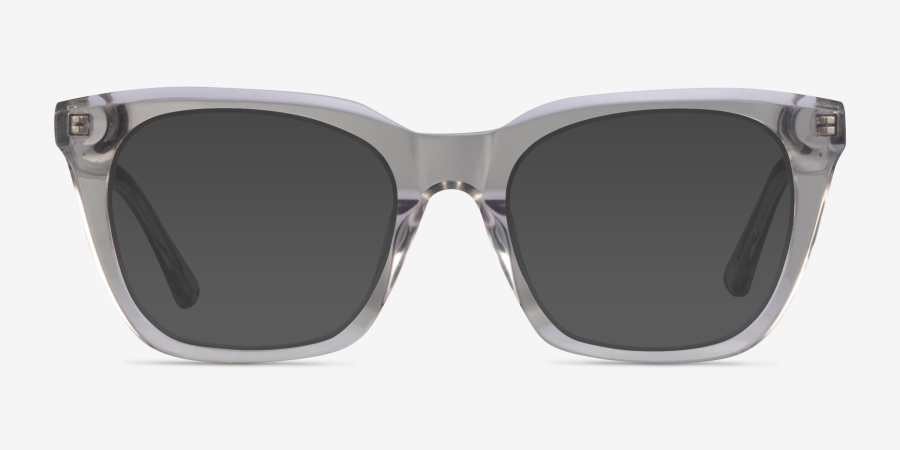 Lunar Square Clear Gray Full Rim Eyeglasses | Eyebuydirect