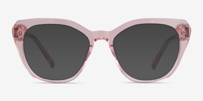 Judy Clear Pink AcetateEyeglass Frames from EyeBuyDirect, with Tinted Lenses