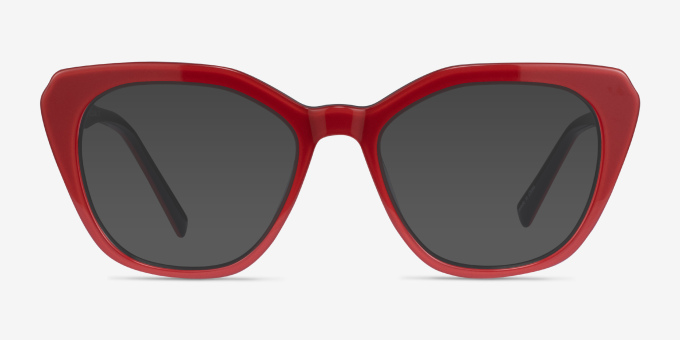 Judy Red AcetateEyeglass Frames from EyeBuyDirect, with Tinted Lenses