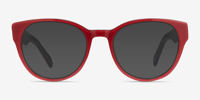 Sarah Red AcetateEyeglass Frames from EyeBuyDirect, with Tinted Lenses
