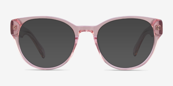 Sarah Clear Pink AcetateEyeglass Frames from EyeBuyDirect, with Tinted Lenses