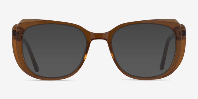 Magnolia Clear Brown AcetateEyeglass Frames from EyeBuyDirect, with Tinted Lenses