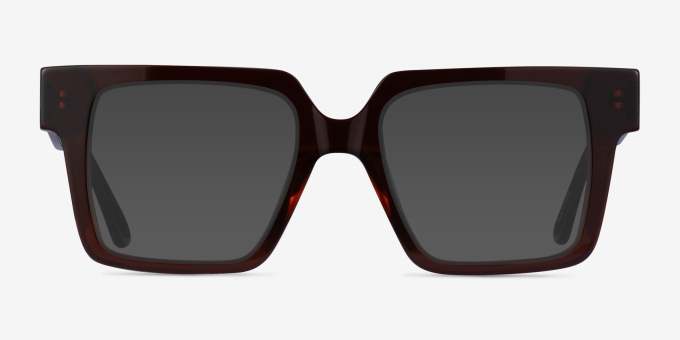 Granada Dark Brown AcetateEyeglass Frames from EyeBuyDirect, with Tinted Lenses