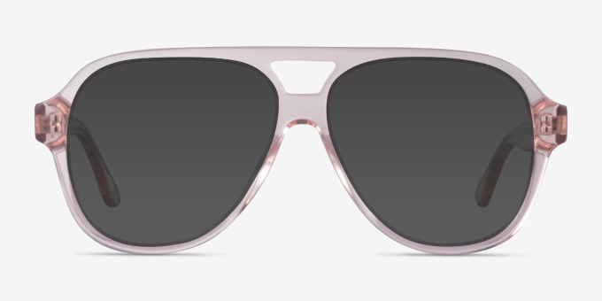 Iggy Clear Pink AcetateEyeglass Frames from EyeBuyDirect, with Tinted Lenses