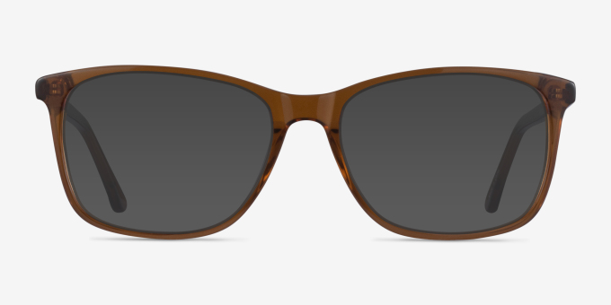 Crescendo Clear Brown AcetateEyeglass Frames from EyeBuyDirect, with Tinted Lenses