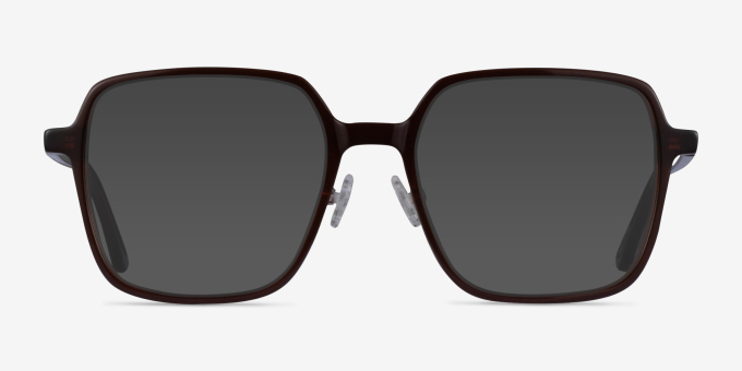 Modern Dark Brown AcetateEyeglass Frames from EyeBuyDirect, with Tinted Lenses