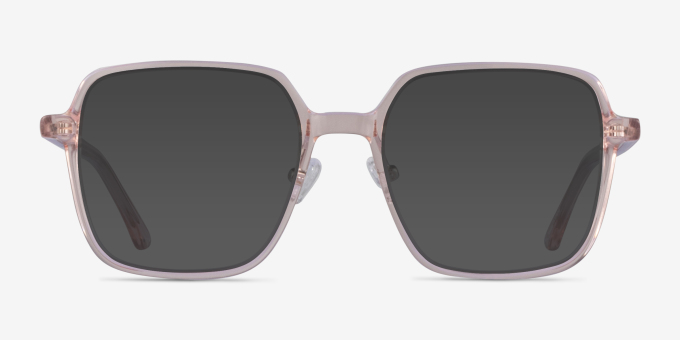 Modern Clear Pink AcetateEyeglass Frames from EyeBuyDirect, with Tinted Lenses