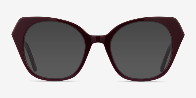 Noma Burgundy AcetateEyeglass Frames from EyeBuyDirect, with Tinted Lenses