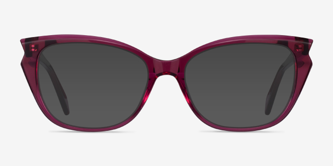 Maple Clear Burgundy AcétateMontures de lunettes de vue d'EyeBuyDirect, Avec des Verres Teintés
