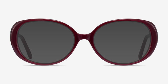 Surrey Burgundy AcetateEyeglass Frames from EyeBuyDirect, with Tinted Lenses