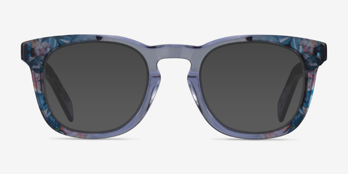 Austral Cear Blue Floral AcetateEyeglass Frames from EyeBuyDirect, with Tinted Lenses