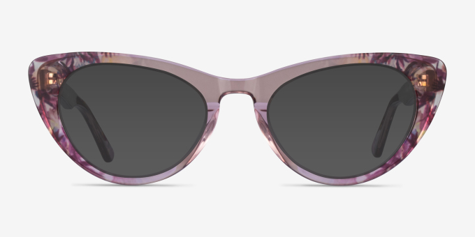 Legato Clear Pink Floral AcetateEyeglass Frames from EyeBuyDirect, with Tinted Lenses