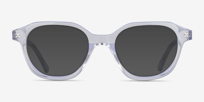 Knowledge Clear Silver AcetateEyeglass Frames from EyeBuyDirect, with Tinted Lenses