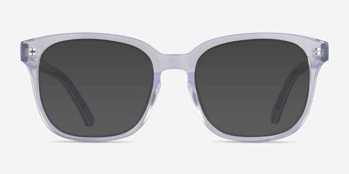 Zesty Clear Silver AcetateEyeglass Frames from EyeBuyDirect, with Tinted Lenses