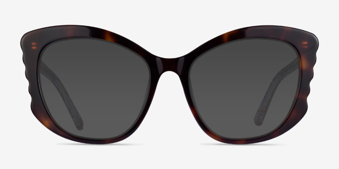 Aesthete Tortoise Clear Gold AcetateEyeglass Frames from EyeBuyDirect, with Tinted Lenses