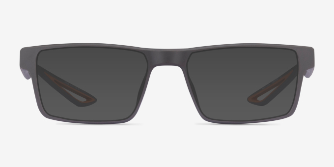 Icarus Matte Gray PlasticEyeglass Frames from EyeBuyDirect, with Tinted Lenses