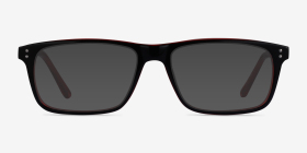 Maestro Black Red Acétate Montures de lunettes de vue d'EyeBuyDirect, with Tinted Lenses