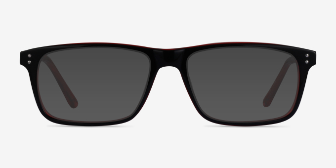 Maestro Black Red AcetateEyeglass Frames from EyeBuyDirect, with Tinted Lenses