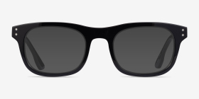 Smoky Noir Acétate Montures de lunettes de vue d'EyeBuyDirect, with Tinted Lenses