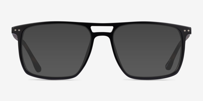 Hitch Matte Black Tortoise PlasticEyeglass Frames from EyeBuyDirect, with Tinted Lenses