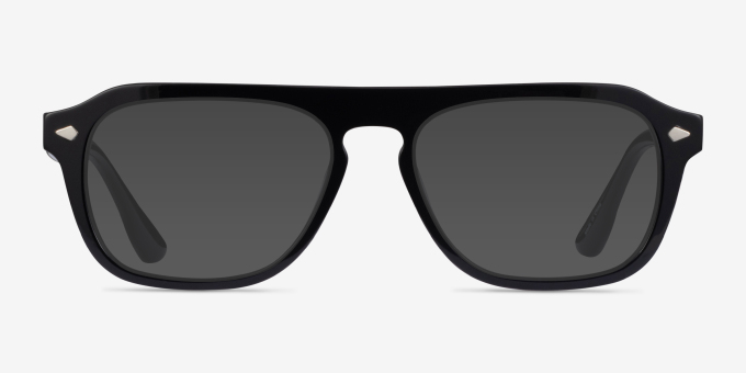 Cedar Black AcetateEyeglass Frames from EyeBuyDirect, with Tinted Lenses