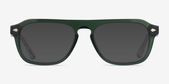 Cedar Clear Green AcetateEyeglass Frames from EyeBuyDirect, with Tinted Lenses
