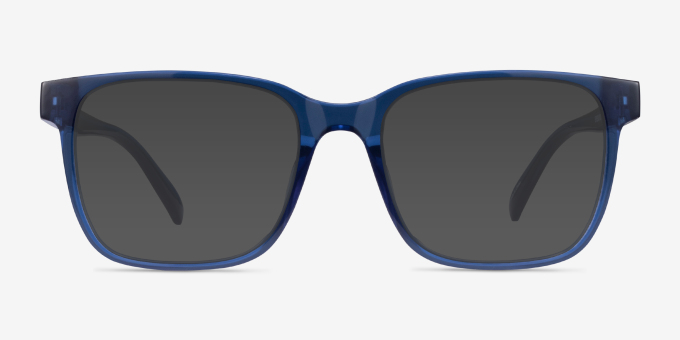 Alder Clear Blue PlasticEyeglass Frames from EyeBuyDirect, with Tinted Lenses