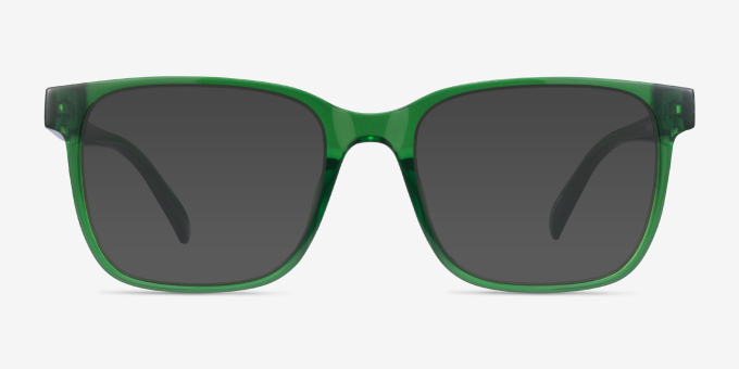 Alder Clear Green PlasticEyeglass Frames from EyeBuyDirect, with Tinted Lenses