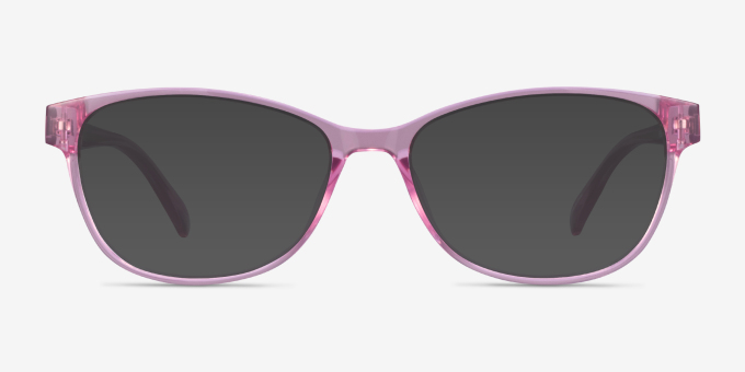 Juniper Clear Pink PlasticEyeglass Frames from EyeBuyDirect, with Tinted Lenses