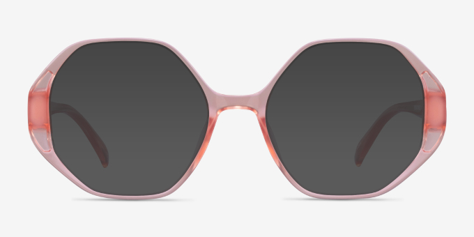 Cypress Clear Nude PlasticEyeglass Frames from EyeBuyDirect, with Tinted Lenses