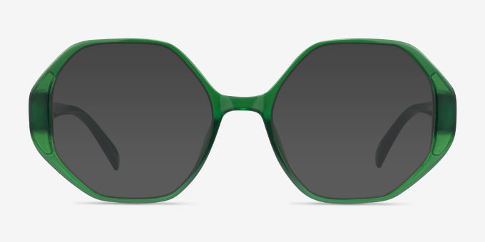 Cypress Clear Green PlasticEyeglass Frames from EyeBuyDirect, with Tinted Lenses