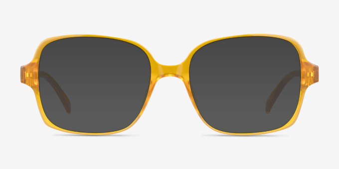 Poplar Clear Yellow PlasticEyeglass Frames from EyeBuyDirect, with Tinted Lenses