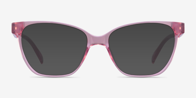 Almond Clear Pink PlasticEyeglass Frames from EyeBuyDirect, with Tinted Lenses