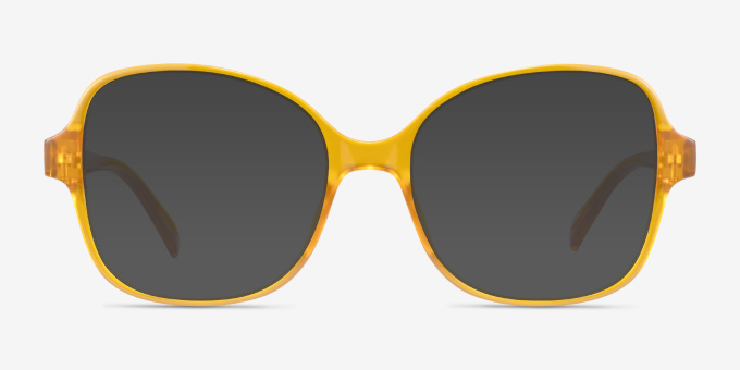 Arolla Clear Yellow PlasticEyeglass Frames from EyeBuyDirect, with Tinted Lenses