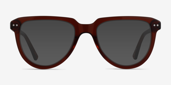 Hardin Clear Brown Alternative MaterialsEyeglass Frames from EyeBuyDirect, with Tinted Lenses