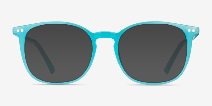 Skyglow Aqua PlasticEyeglass Frames from EyeBuyDirect, with Tinted Lenses