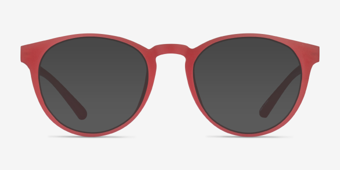 Moonlight Matte Red PlasticEyeglass Frames from EyeBuyDirect, with Tinted Lenses
