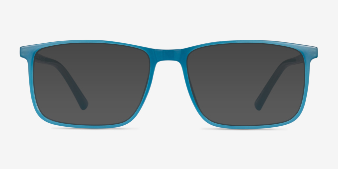 Interstellar Teal PlasticEyeglass Frames from EyeBuyDirect, with Tinted Lenses