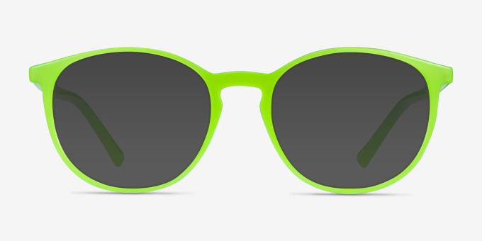 Crescent Green PlasticEyeglass Frames from EyeBuyDirect, with Tinted Lenses