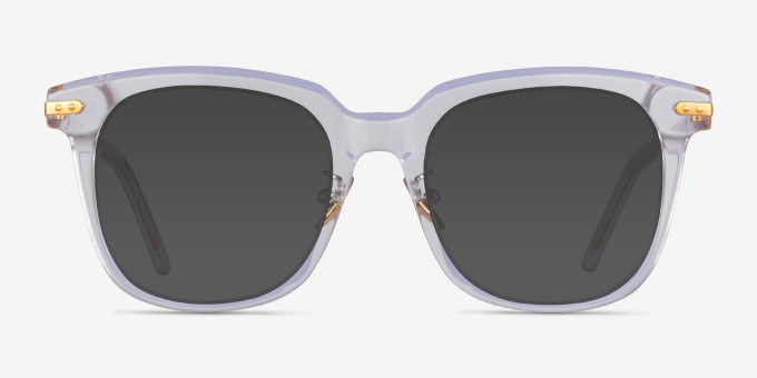 Hadley Clear Gold AcetateEyeglass Frames from EyeBuyDirect, with Tinted Lenses