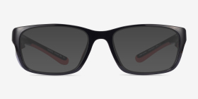 Furnace Black Red Plastique Montures de lunettes de vue d'EyeBuyDirect, with Tinted Lenses